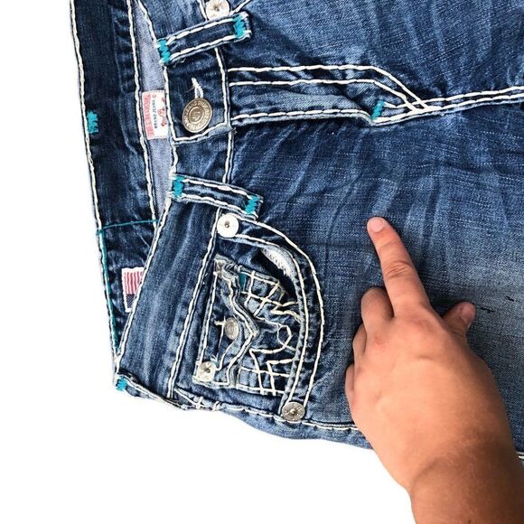 Vintage True Religion Jeans Size 33 RICKY SUPER T Blue - Picture 5 of 13